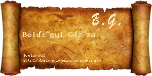 Belágyi Géza névjegykártya